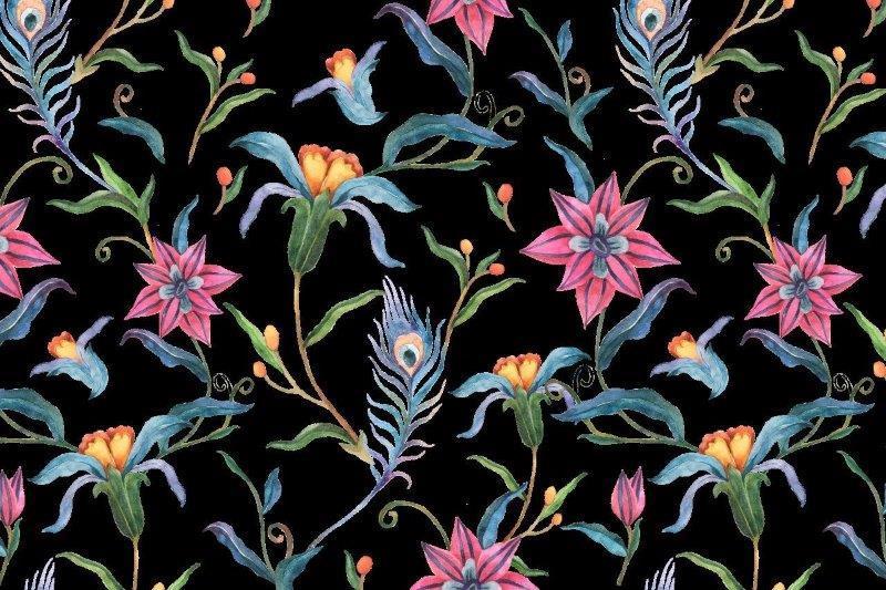 1_smart-art-floral-botanical-design-flowers-and-peacock-feathers
