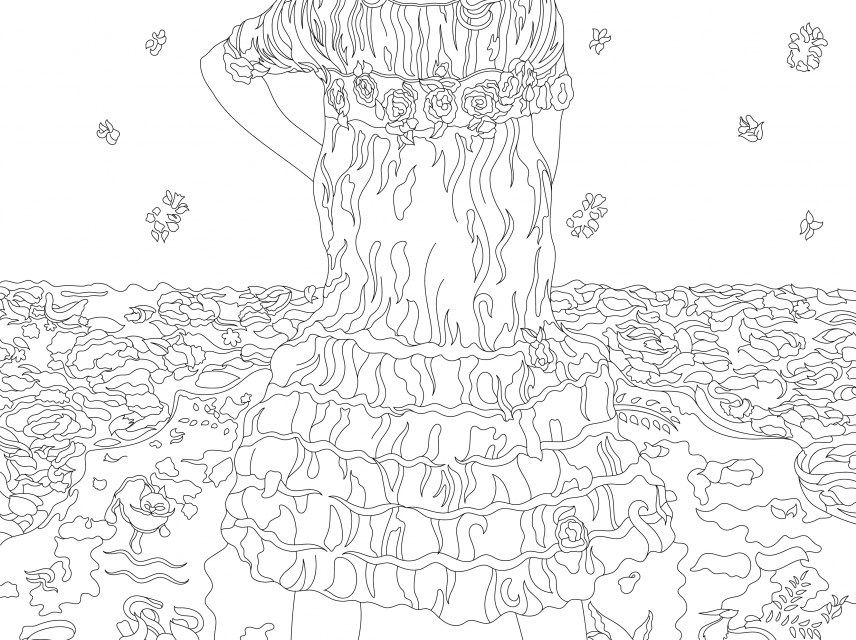 Mäda Primavesi (1903–2000) by Gustav Klimt: adult coloring page