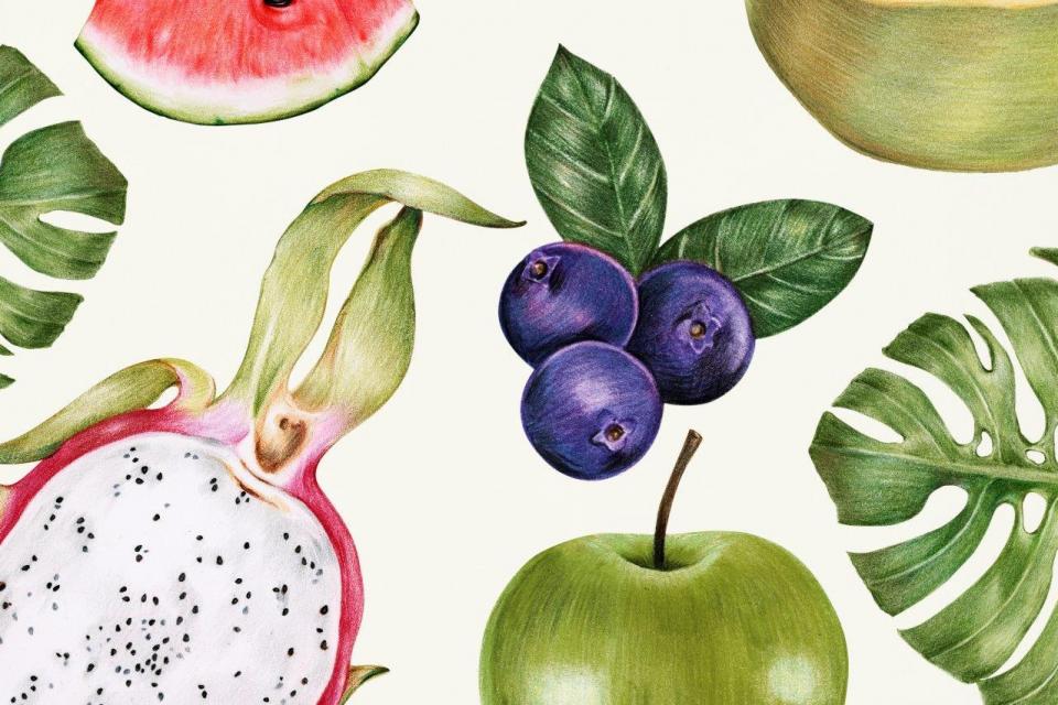 smart-art-fruits-food-illustrations-summer-tropical-fruits-and-monster-leaves
