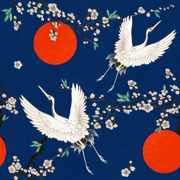 smart-art-patterns-japanese-flying-heron-cherry-blossoms