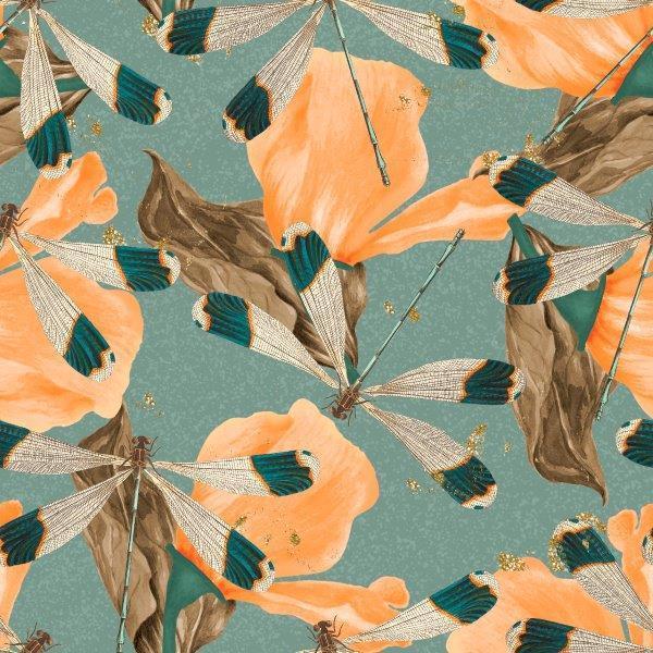 smart-art-patterns-vintage-leaves-and-dragonfly