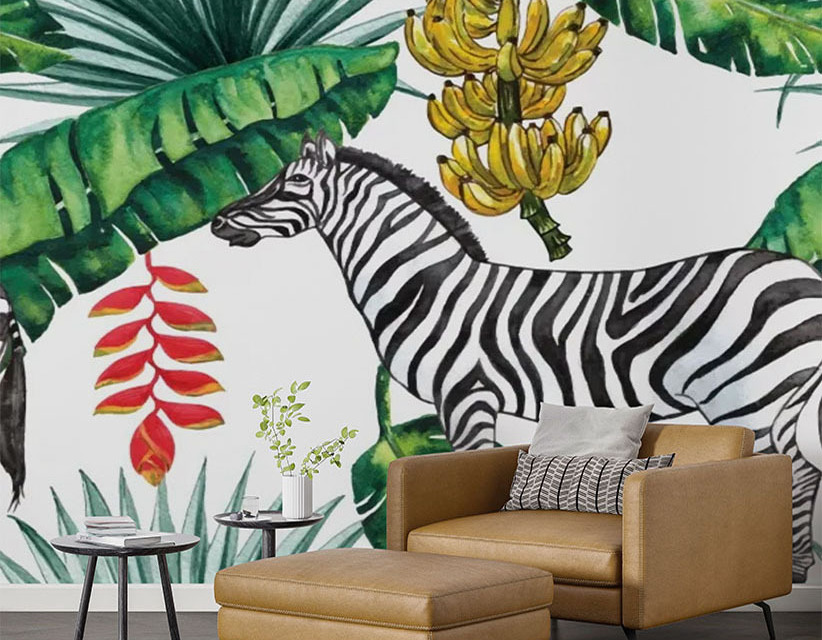 Smart-Art-Seamless-wallpaper-botanical-leaves-anitmal-protea-birds-tiger-leaves-27
