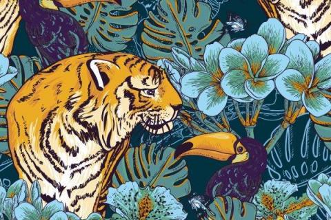 parot-banana-leaves-leopard-flamingo-10
